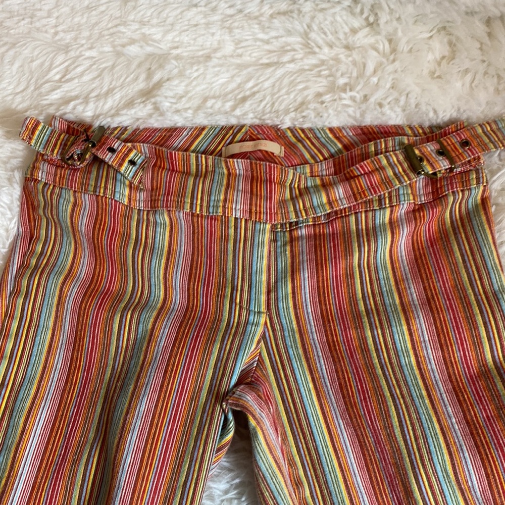 Forever 21 Y2K Super Low Rise Multicolor Striped Bootcut Pants - Picture 3 of 12